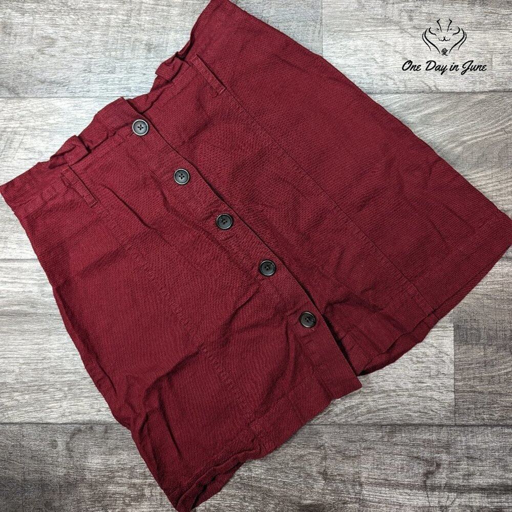 Banana Republic Linen Button Front Mini Skirt Size 6